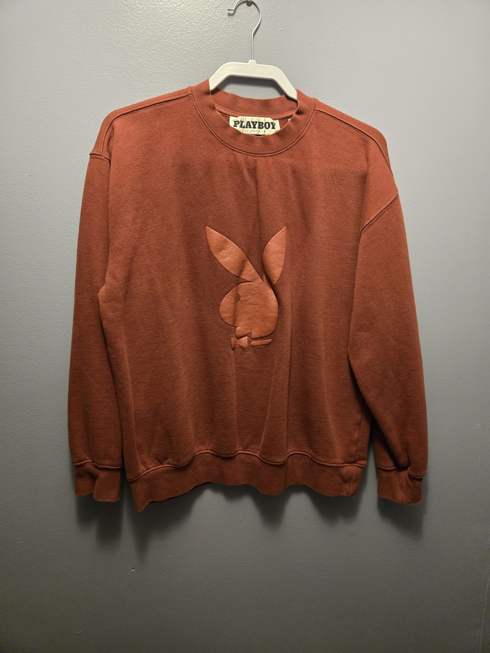 PLAYBOY Burnt Orange Logo Crewneck Sweatshirt
